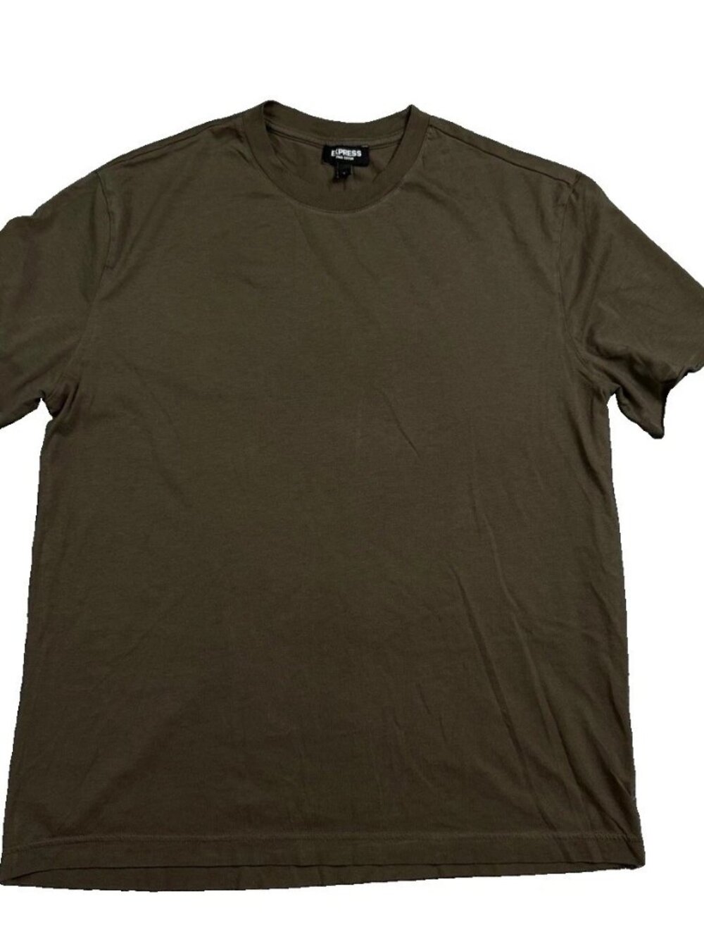 Express T-Shirt Mens L Olive Green Pima Cotton Crew Neck